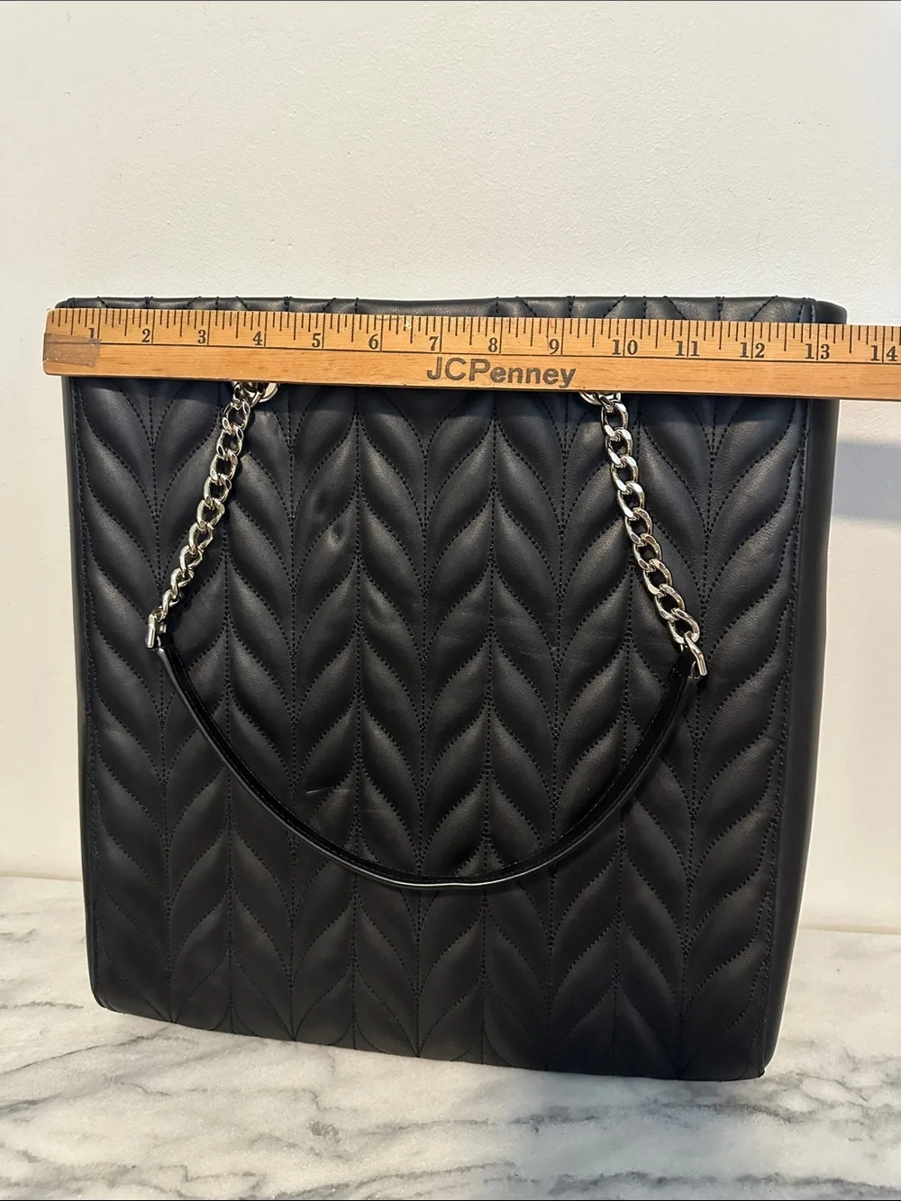 kate spade Black Briar lane Quilted Chevron Tote with Chain Handles NWOT